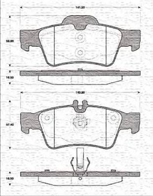 MAGNETI MARELLI 363702161281 Комплект гальмівних колодок, дискове гальмо