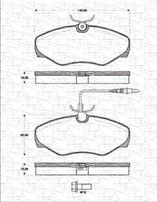 MAGNETI MARELLI 363702161294 Комплект гальмівних колодок, дискове гальмо