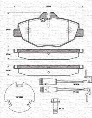 MAGNETI MARELLI 363702161299 Комплект гальмівних колодок, дискове гальмо