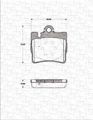 MAGNETI MARELLI 363702161314 Комплект гальмівних колодок, дискове гальмо