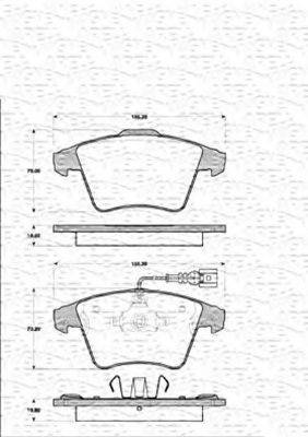 MAGNETI MARELLI 363702161392 Комплект гальмівних колодок, дискове гальмо