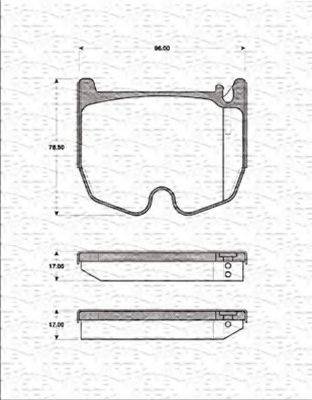 MAGNETI MARELLI 363702161411 Комплект гальмівних колодок, дискове гальмо