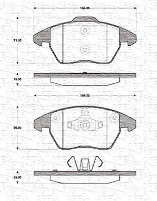 MAGNETI MARELLI 363702161417 Комплект гальмівних колодок, дискове гальмо