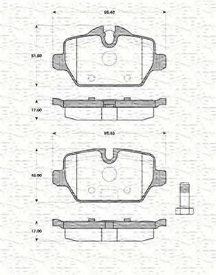 MAGNETI MARELLI 363702161428 Комплект гальмівних колодок, дискове гальмо
