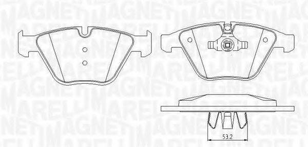 MAGNETI MARELLI 363916060150 Комплект гальмівних колодок, дискове гальмо