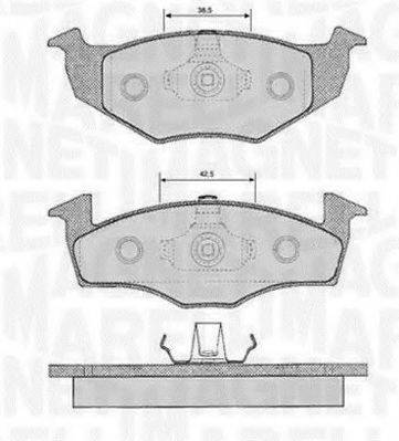 MAGNETI MARELLI 363916060388 Комплект гальмівних колодок, дискове гальмо