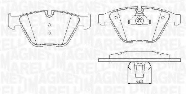 MAGNETI MARELLI 363916060581 Комплект гальмівних колодок, дискове гальмо