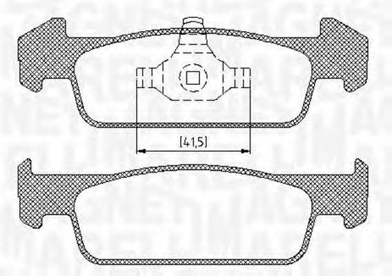 MAGNETI MARELLI 363916060718 Комплект гальмівних колодок, дискове гальмо