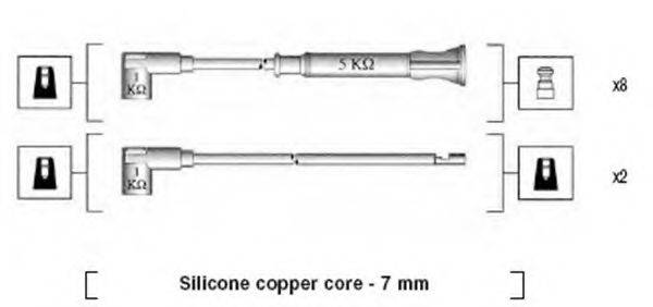 MAGNETI MARELLI 941045170505 Комплект дротів запалювання