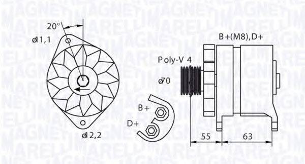 MAGNETI MARELLI 063321395010 Генератор