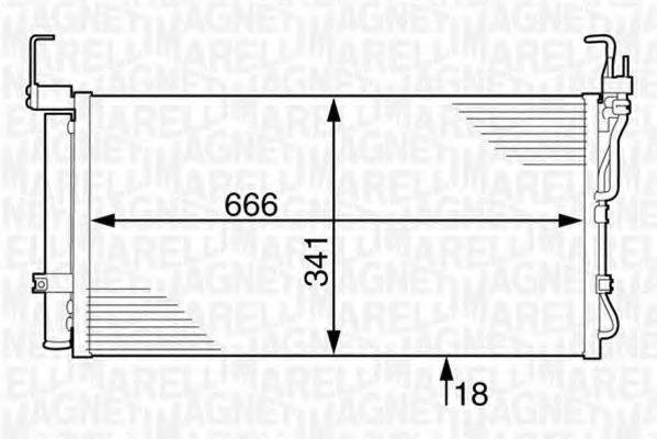 MAGNETI MARELLI 350203625000 Конденсатор, кондиціонер