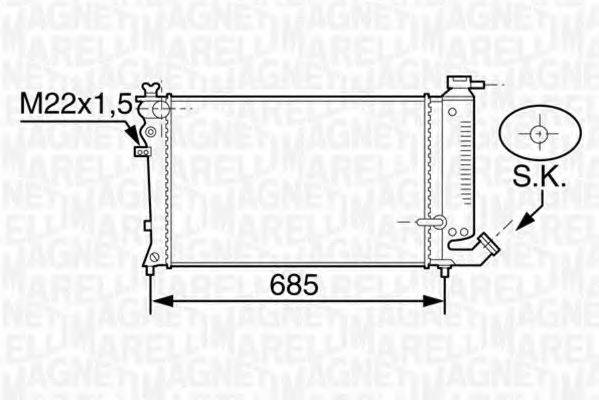 MAGNETI MARELLI 350213119400 Радіатор, охолодження двигуна