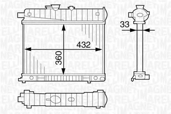 MAGNETI MARELLI 350213122400 Радіатор, охолодження двигуна