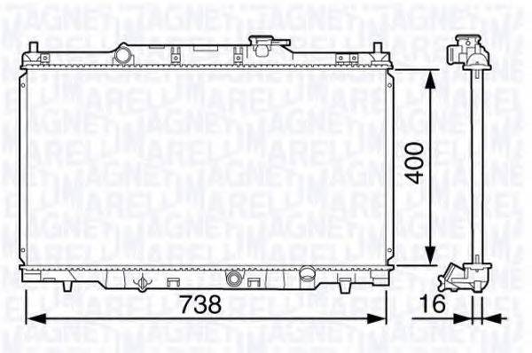 MAGNETI MARELLI 350213133200 Радіатор, охолодження двигуна