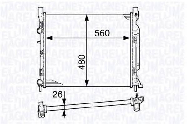 MAGNETI MARELLI 350213142500 Радіатор, охолодження двигуна
