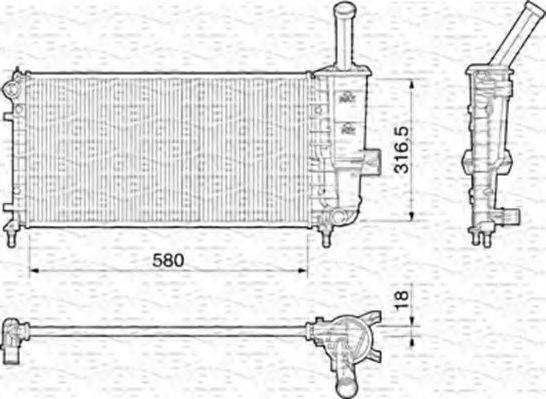 MAGNETI MARELLI 350213195000 Радіатор, охолодження двигуна