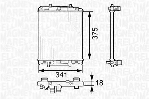 MAGNETI MARELLI 350213391000 Радіатор, охолодження двигуна