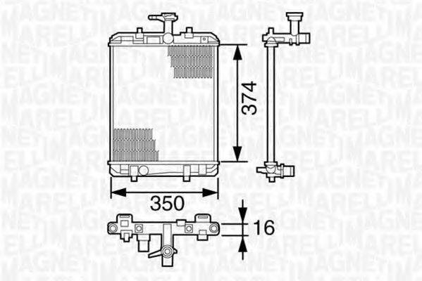 MAGNETI MARELLI 350213392000 Радіатор, охолодження двигуна