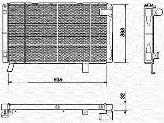 MAGNETI MARELLI 350213601000 Радіатор, охолодження двигуна