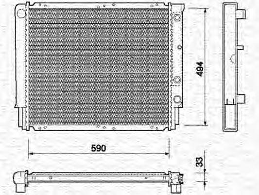 MAGNETI MARELLI 350213734000 Радіатор, охолодження двигуна