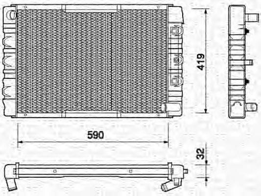 MAGNETI MARELLI 350213768000 Радіатор, охолодження двигуна