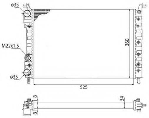 MAGNETI MARELLI 350213259003 Радіатор, охолодження двигуна