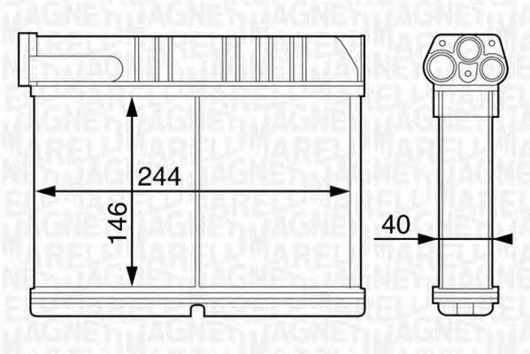 MAGNETI MARELLI 350218314000 Теплообмінник, опалення салону