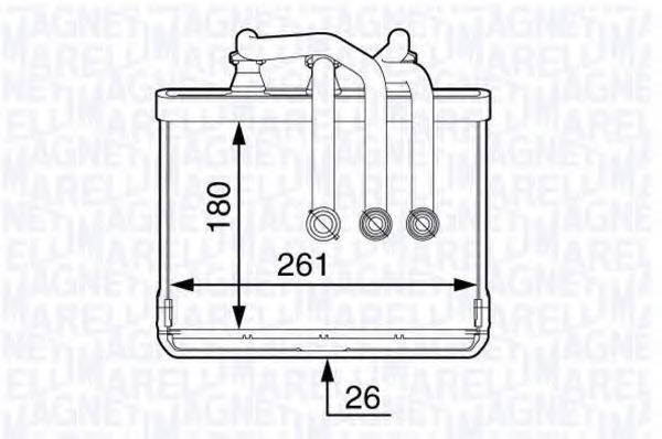 MAGNETI MARELLI 350218334000 Теплообмінник, опалення салону