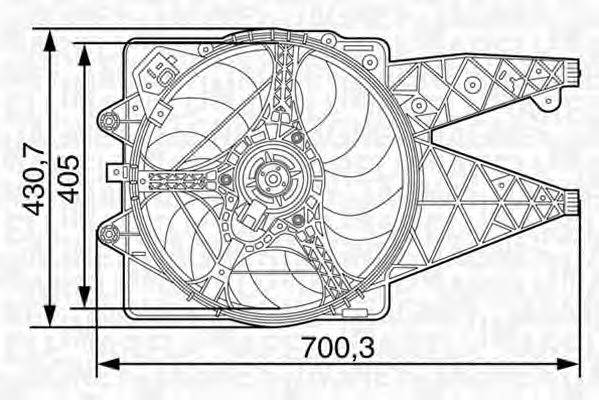 MAGNETI MARELLI 069422456010 Вентилятор, охолодження двигуна